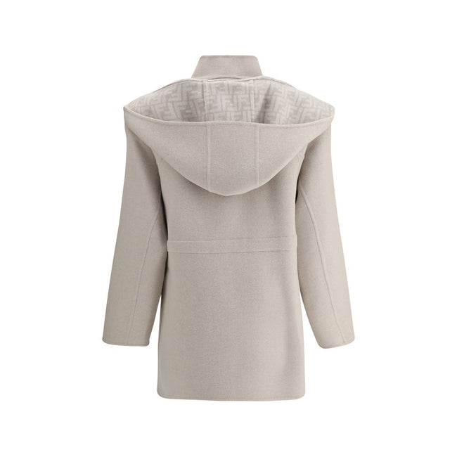 Fendi Cream Wool Coat - HOLLIN STUDIO