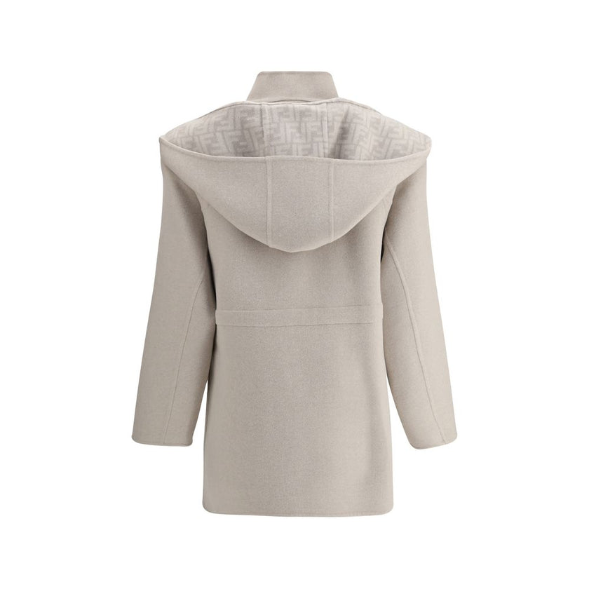 Fendi Cream Wool Coat - HOLLIN STUDIO