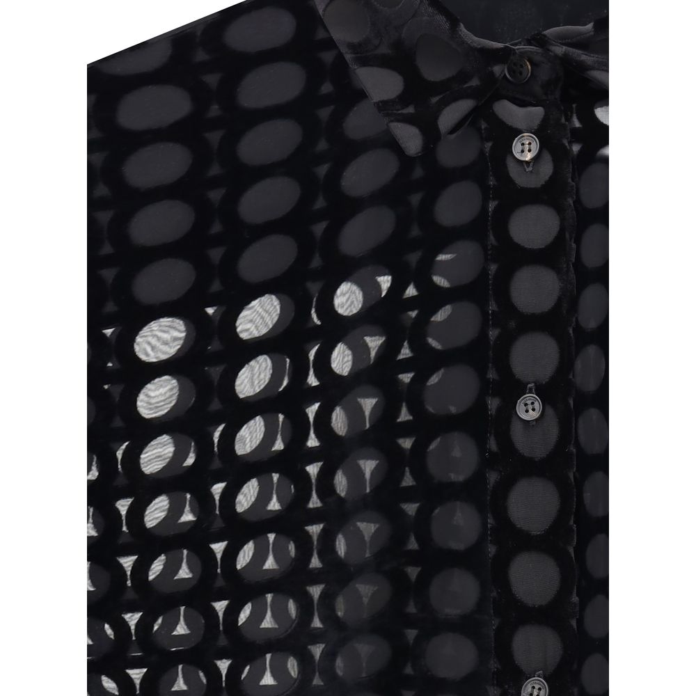 Ferragamo Black Silk Pattern Shirt - HOLLIN STUDIO