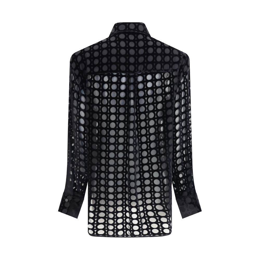 Ferragamo Black Silk Pattern Shirt - HOLLIN STUDIO