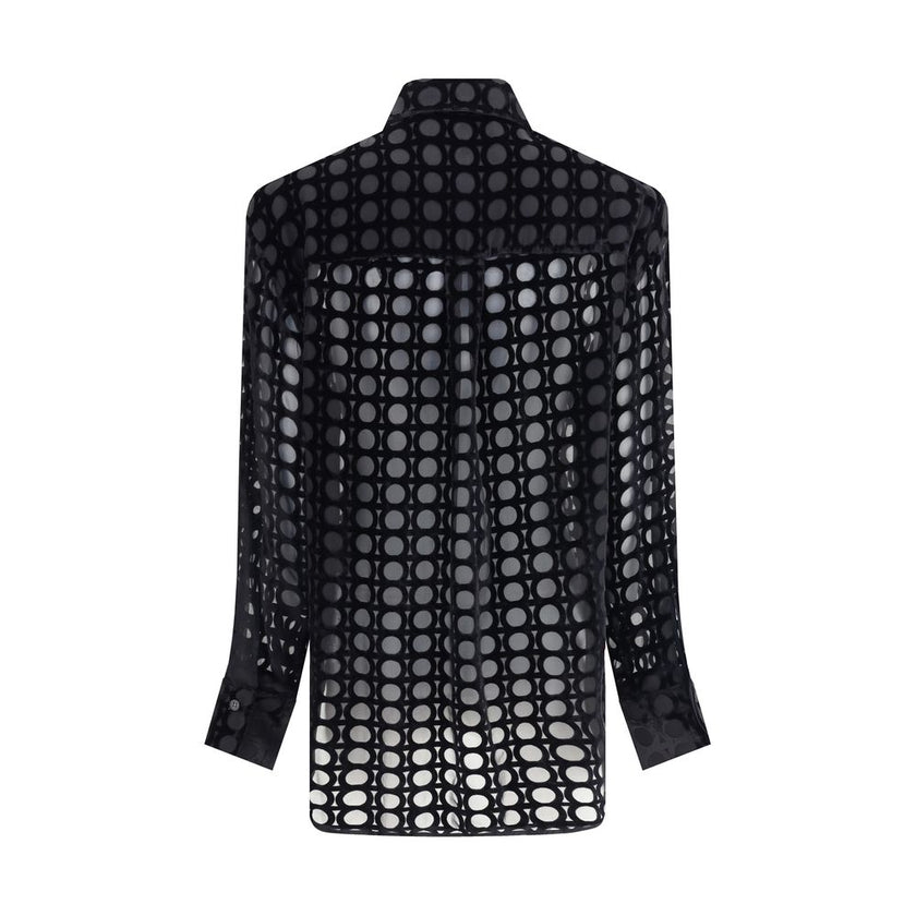 Ferragamo Black Silk Pattern Shirt - HOLLIN STUDIO