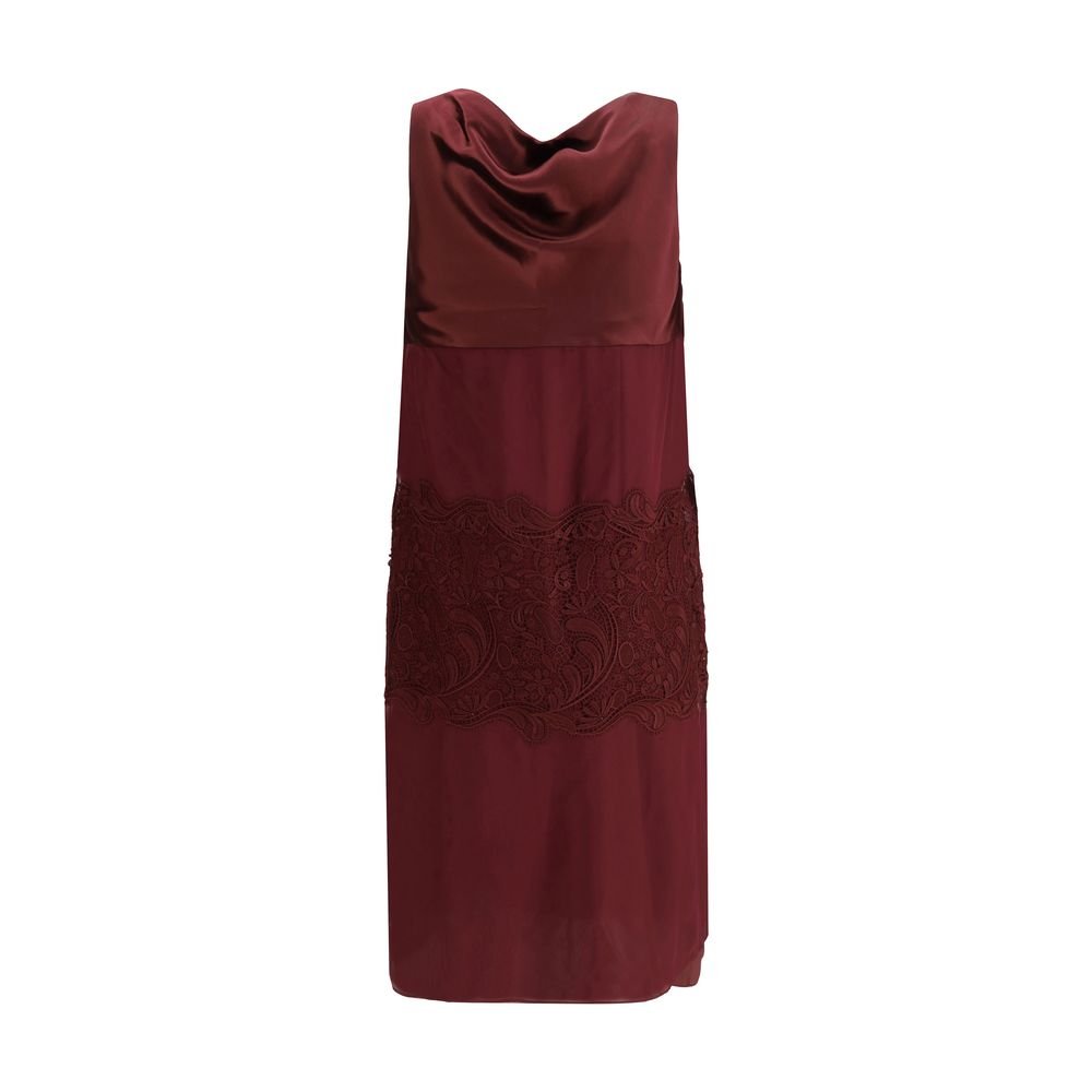 Ferragamo Bordeaux Silk Cocktail Dress - HOLLIN STUDIO