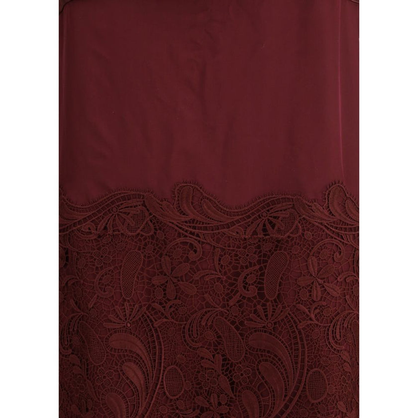 Ferragamo Bordeaux Silk Cocktail Dress - HOLLIN STUDIO