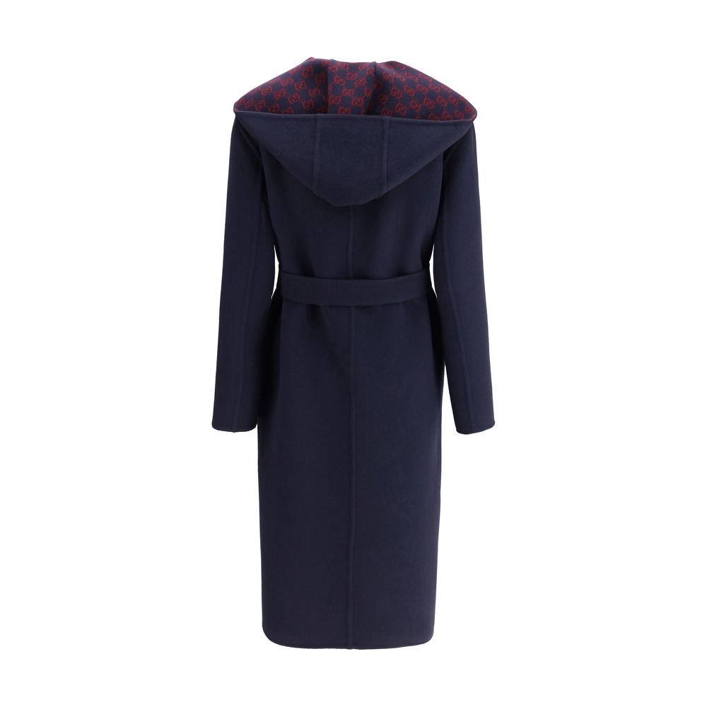 Gucci Blue Wool Coat - HOLLIN STUDIO