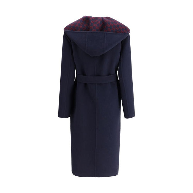 Gucci Blue Wool Coat - HOLLIN STUDIO