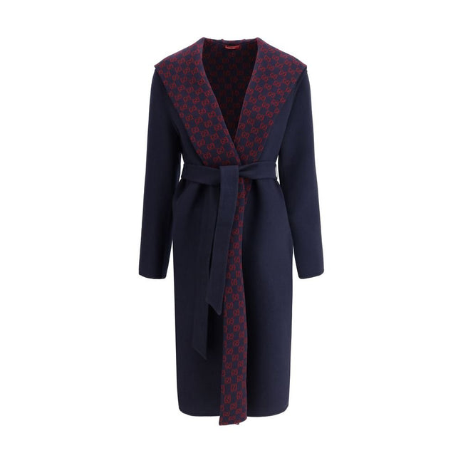 Gucci Blue Wool Coat - HOLLIN STUDIO