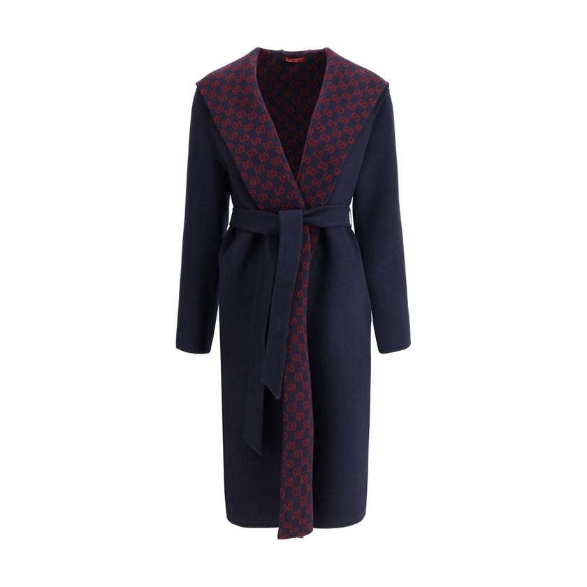 Gucci Blue Wool Coat - HOLLIN STUDIO