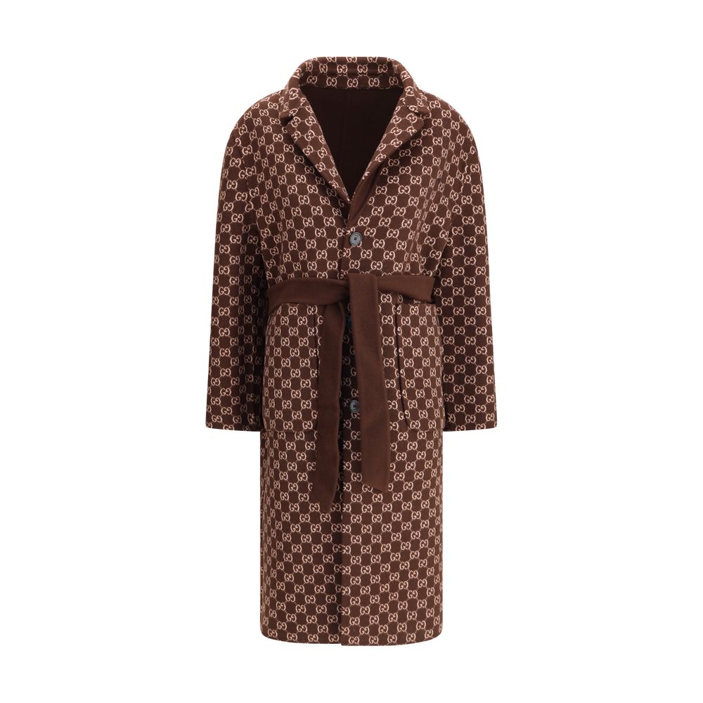 Gucci Brown Wool Coat - HOLLIN STUDIO