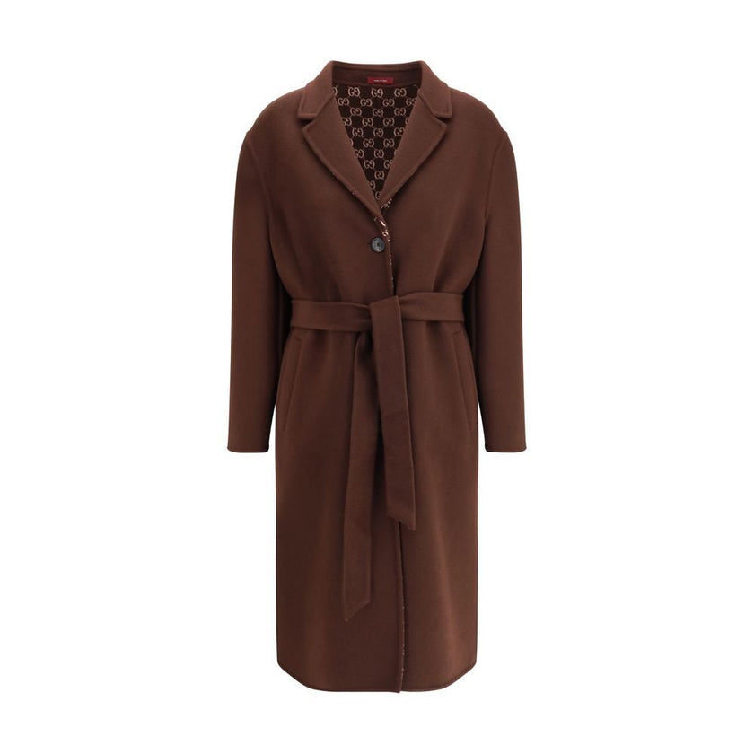 Gucci Brown Wool Coat - HOLLIN STUDIO