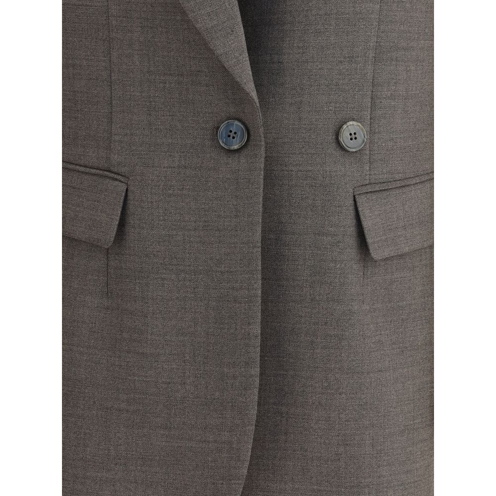 P.A.R.O.S.H. Gray Fleece Wool Blazer - HOLLIN STUDIO