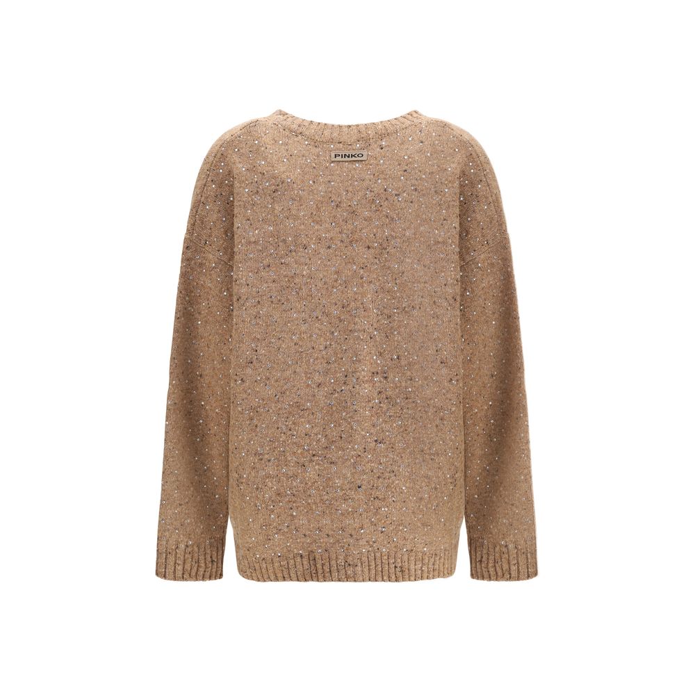 PINKO Beige Wool Cardigan - HOLLIN STUDIO