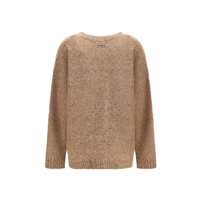PINKO Beige Wool Cardigan - HOLLIN STUDIO