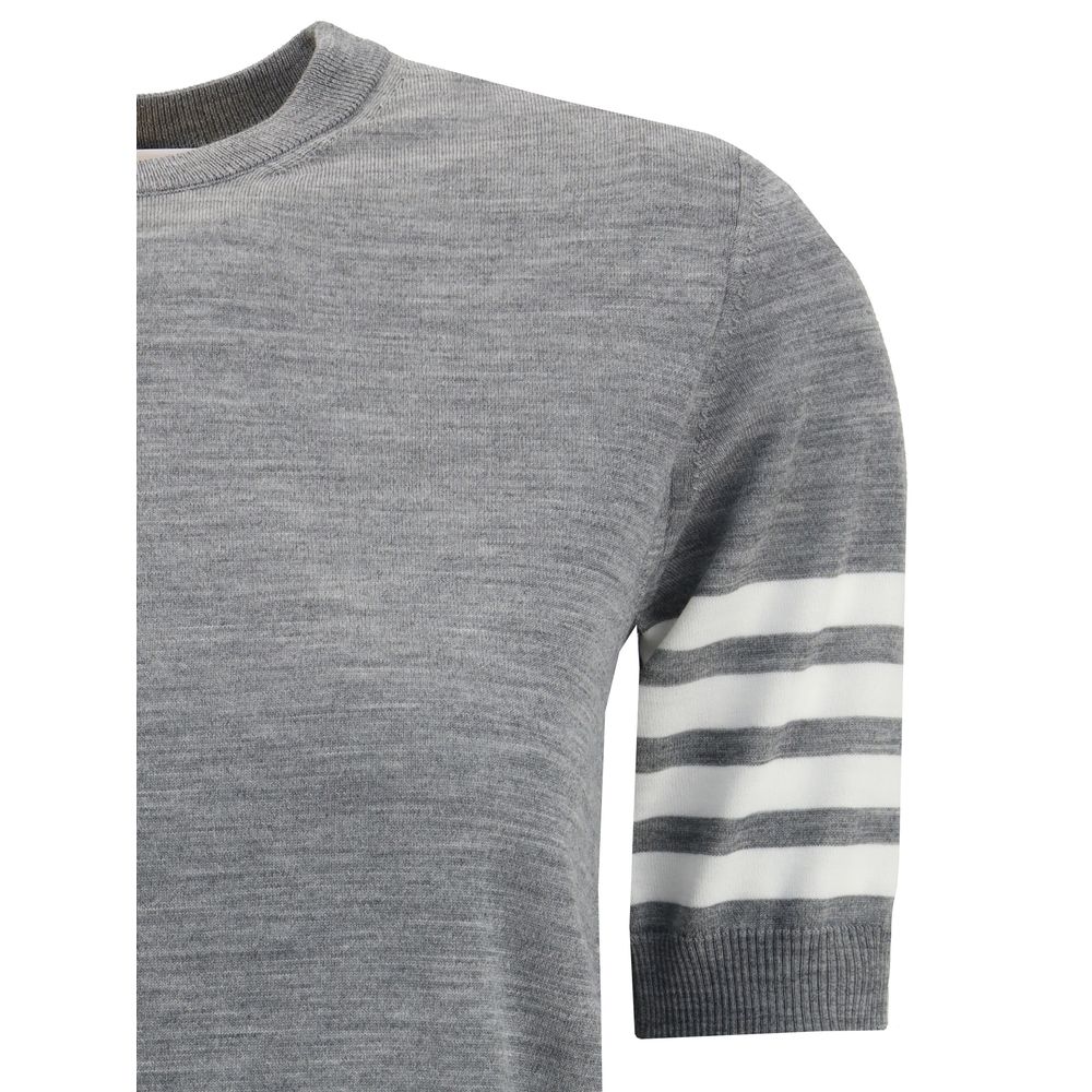 Thom Browne Gray Fleece Wool T-Shirt - HOLLIN STUDIO