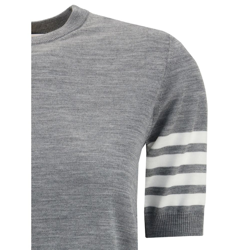 Thom Browne Gray Fleece Wool T-Shirt - HOLLIN STUDIO