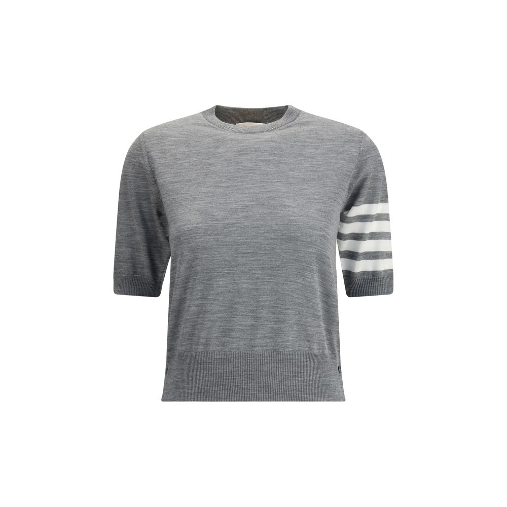 Thom Browne Gray Fleece Wool T-Shirt - HOLLIN STUDIO