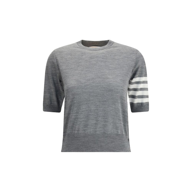 Thom Browne Gray Fleece Wool T-Shirt - HOLLIN STUDIO