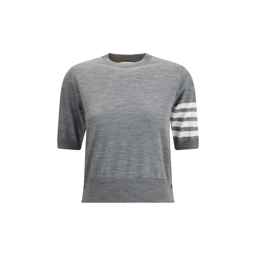 Thom Browne Gray Fleece Wool T-Shirt - HOLLIN STUDIO