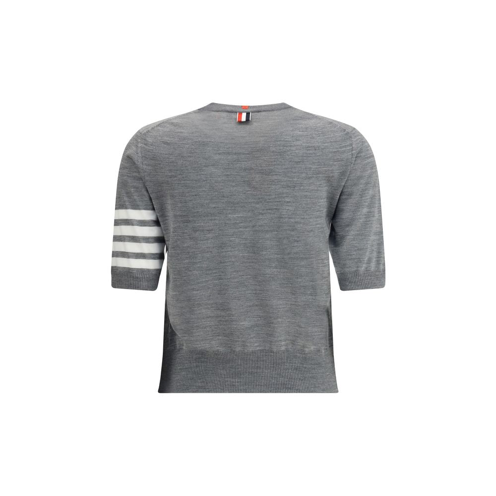 Thom Browne Gray Fleece Wool T-Shirt - HOLLIN STUDIO