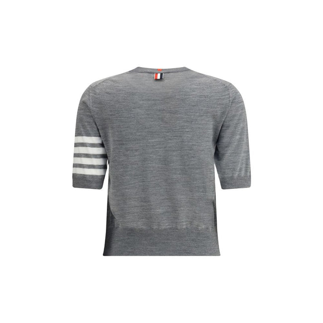 Thom Browne Gray Fleece Wool T-Shirt - HOLLIN STUDIO