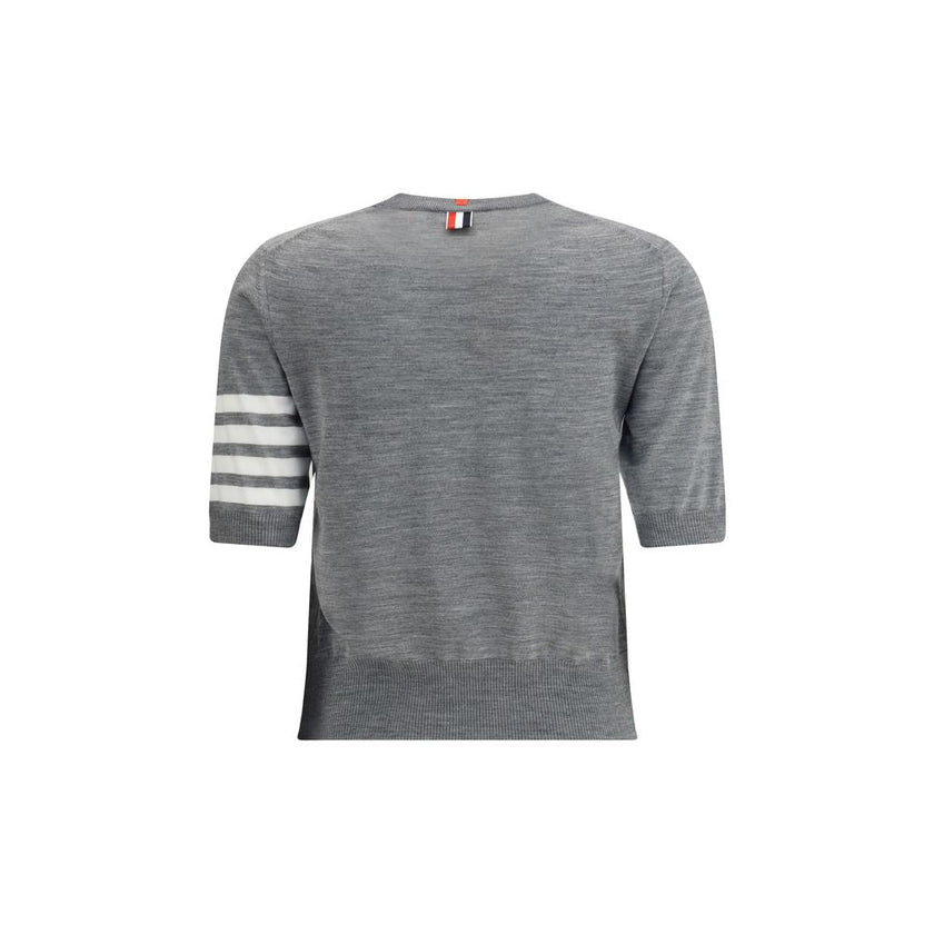 Thom Browne Gray Fleece Wool T-Shirt - HOLLIN STUDIO