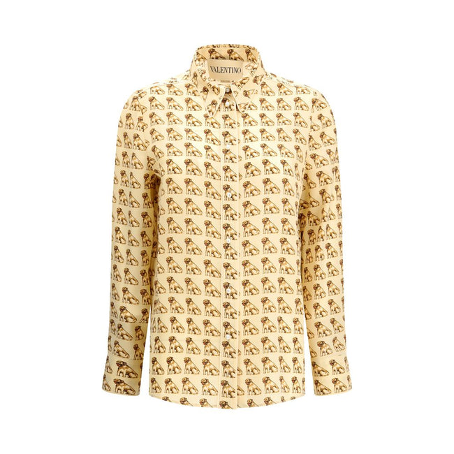 Valentino Beige Silk Pattern Shirt - HOLLIN STUDIO