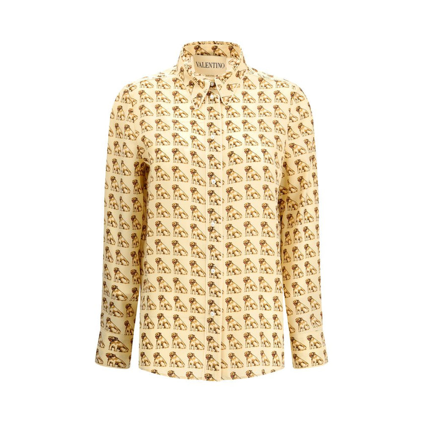 Valentino Beige Silk Pattern Shirt - HOLLIN STUDIO