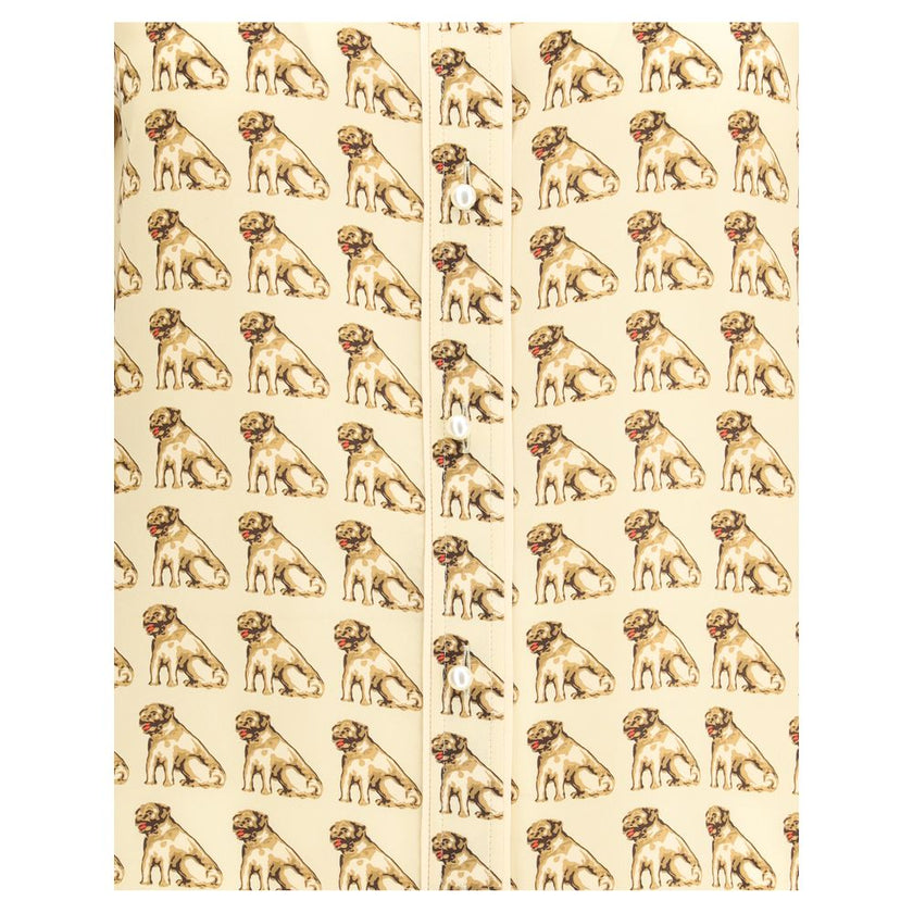 Valentino Beige Silk Pattern Shirt - HOLLIN STUDIO