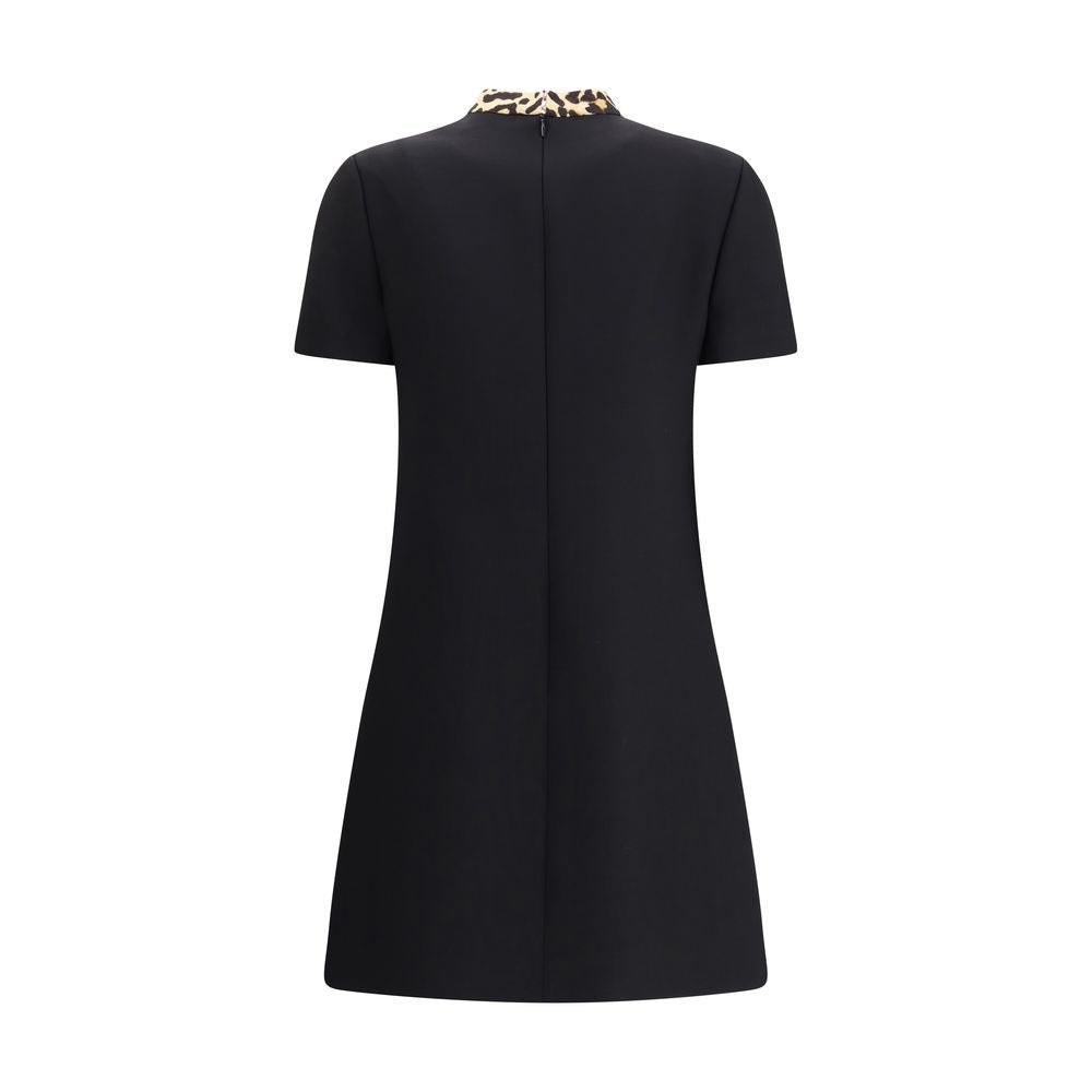 Valentino Black Fleece Wool Casual Dress - HOLLIN STUDIO