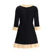 Valentino Black Fleece Wool Cocktail Dress - HOLLIN STUDIO