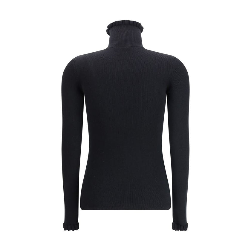 Valentino Black Fleece Wool Sweatshirt - HOLLIN STUDIO