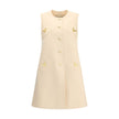 Valentino Cream Fleece Wool Casual Dress - HOLLIN STUDIO