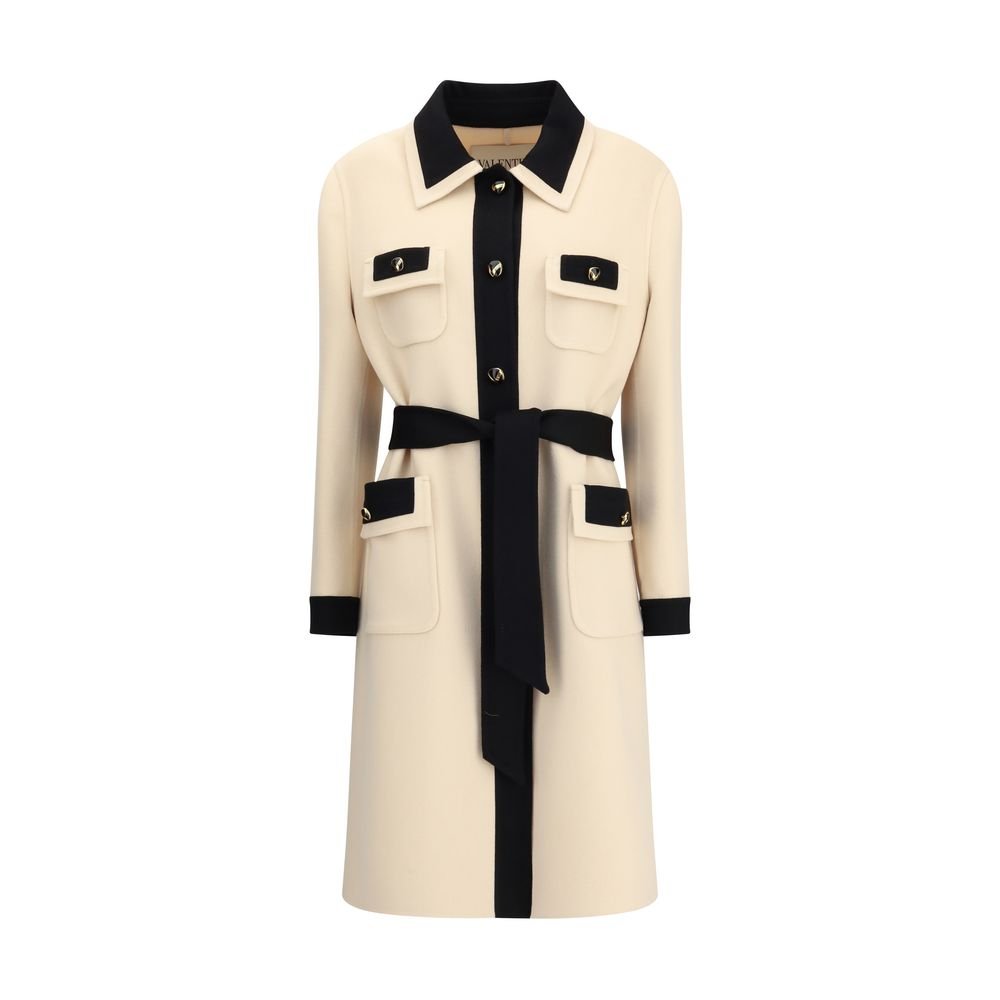 Valentino Cream Fleece Wool Coat - HOLLIN STUDIO