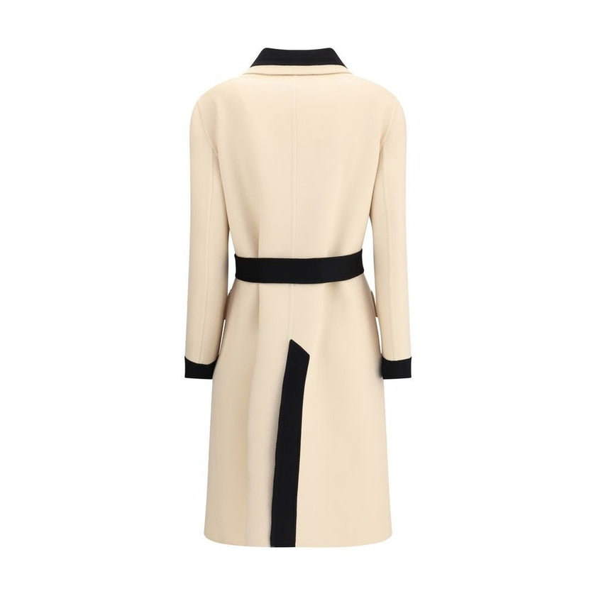 Valentino Cream Fleece Wool Coat - HOLLIN STUDIO