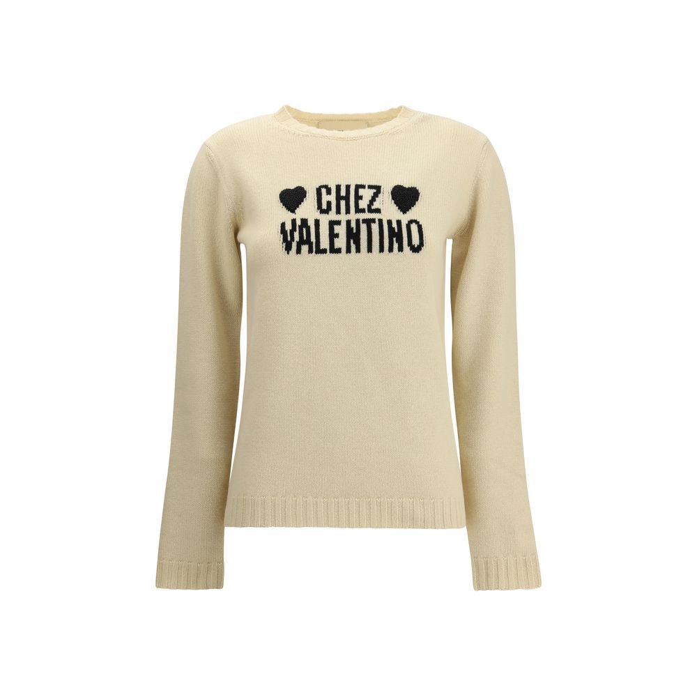 Valentino Cream Fleece Wool Sweatshirt - HOLLIN STUDIO