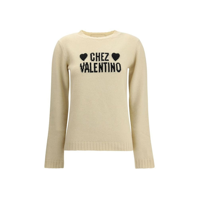 Valentino Cream Fleece Wool Sweatshirt - HOLLIN STUDIO