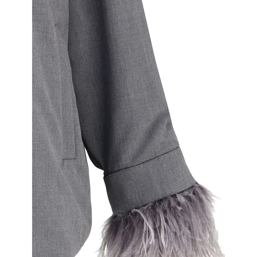 Valentino Gray Fleece Wool Clothing - HOLLIN STUDIO