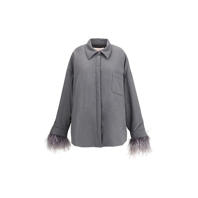 Valentino Gray Fleece Wool Clothing - HOLLIN STUDIO