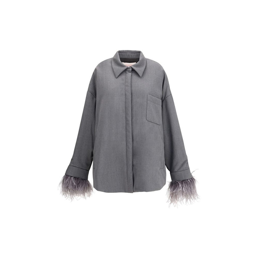 Valentino Gray Fleece Wool Clothing - HOLLIN STUDIO