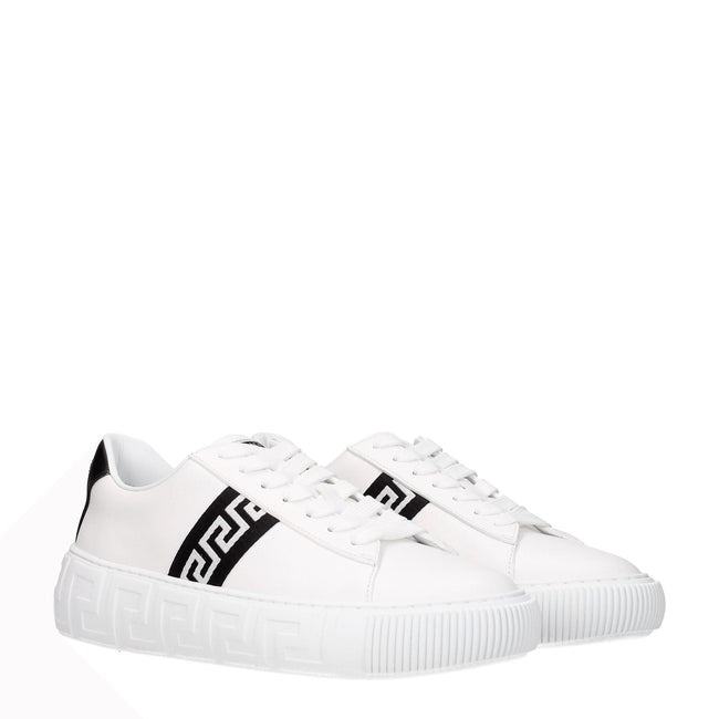 Versace White Leather Sneakers - HOLLIN STUDIO
