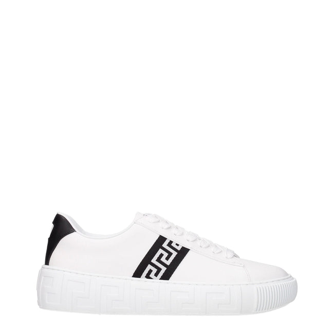 Versace White Leather Sneakers - HOLLIN STUDIO