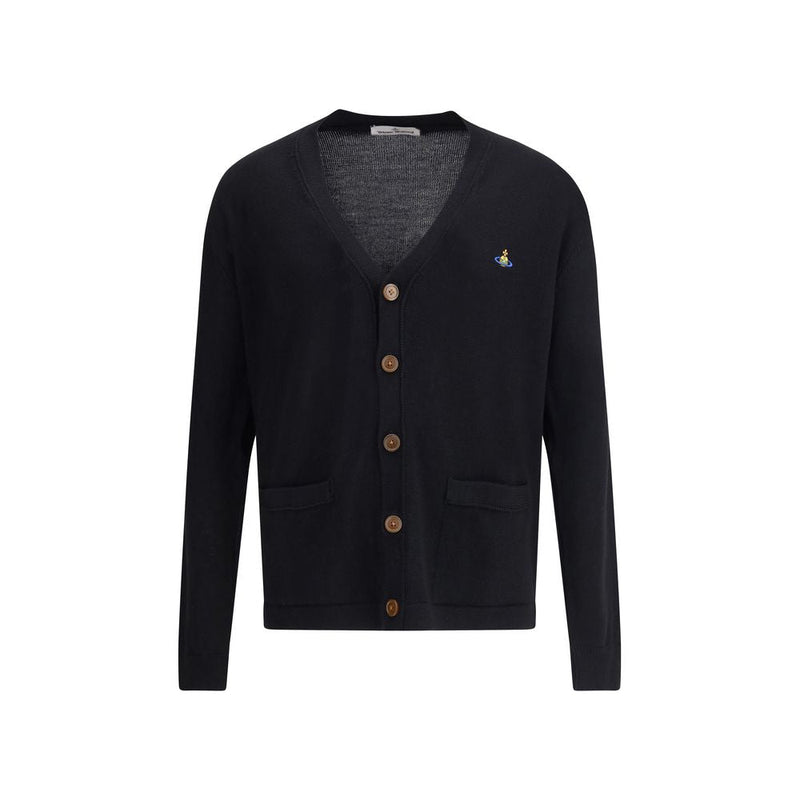Vivienne Westwood Black Fleece Wool Cardigan - HOLLIN STUDIO